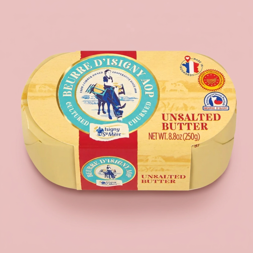 Butter with a blush-pink background